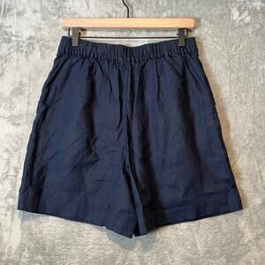 BODEN‎ Pull-on Linen Shorts Size 6 Navy Women’s New